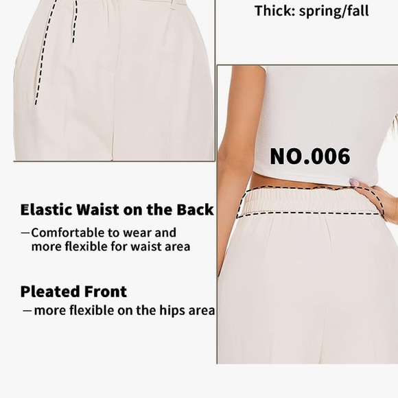 FUNYYZO Women's Wide Leg Pants. High Elastic Waist - Picture 3 of 4